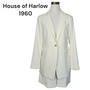House of Harlow 1960 Sz M/L Two Piece Solid Blazer Jacket & Shorts Set.